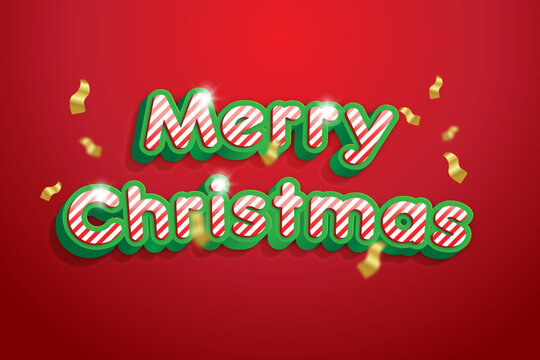 Merry christmas sale 3d editable text effects style
