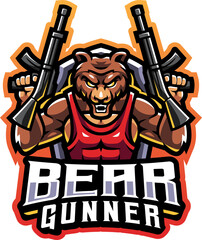 Bear gunner esport mascot  © Visink.art