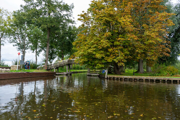 Obraz premium Giethoorn Netherlands Venice of the North canal in the village