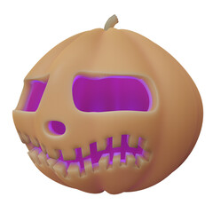Halloween. 3d render. 3d objects. Pumpkins set for the Halloween holiday.
