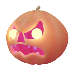 Halloween. 3d render. 3d objects. Pumpkins set for the Halloween holiday.