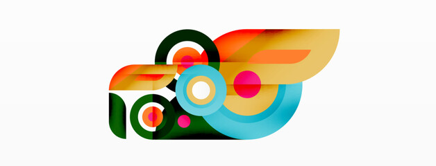 Rings and circles geometric abstract background for wallpaper, banner, backdrop