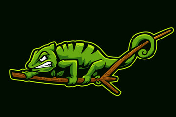 chameleon mascot logo cartoon illustration © Ilhustrator
