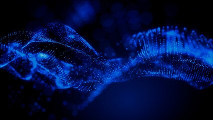 Abstract Medical Technology background. Blue, Innovation Medicine concept. 3D Render.