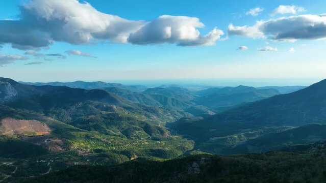 Mountain landscape high in the mountains aerial view 4 K