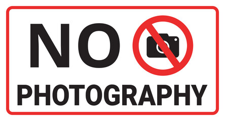 No Photography Sign Vector Illustration