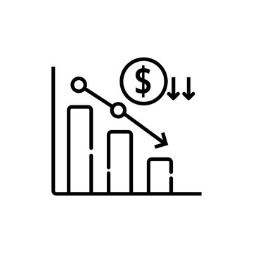 Inflation icon with linear style isolated on white background