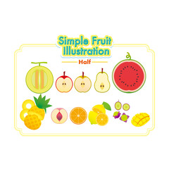 Simple half fruit illustration 