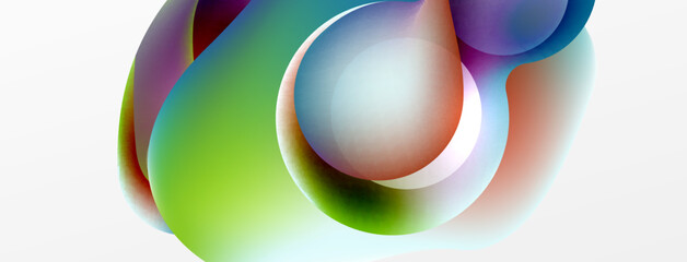 Fluid abstract background, round shapes and circle flowing design for wallpaper, banner, background or landing