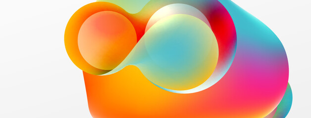 Fluid abstract background, round shapes and circle flowing design for wallpaper, banner, background or landing