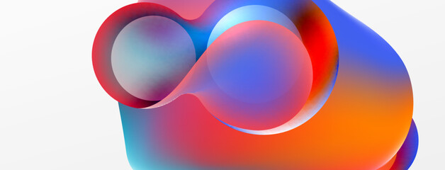 Fluid abstract background, round shapes and circle flowing design for wallpaper, banner, background or landing