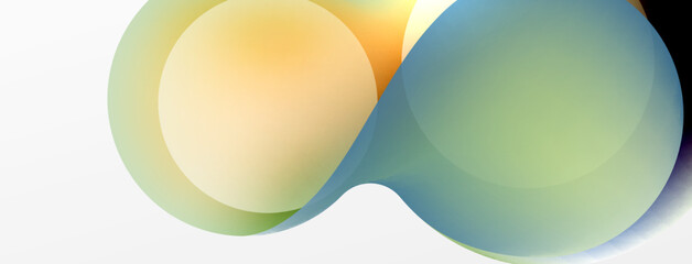 Fluid abstract background, round shapes and circle flowing design for wallpaper, banner, background or landing