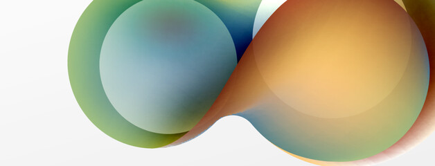 Fluid abstract background. Liquid color gradients composition. Round shapes and circle flowing design for wallpaper, banner, background or landing