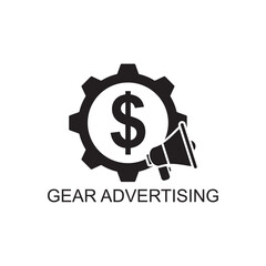 gear advertising icon , marketing icon