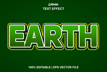earth text effect with 3d style and editable