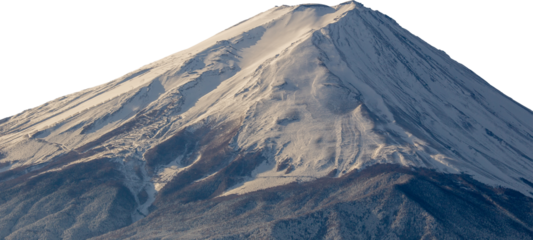 snow covered fuji mountain peak