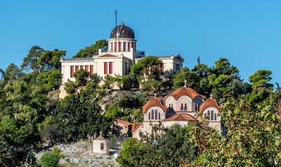 Observatory and church overlooking the ancient agora at Athens Greece