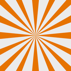 Retro sunburst background. Scratched abstract orange and white background.