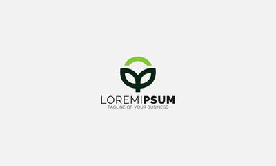 Sprout mockup eco logo, green leaf seedling, growing plant