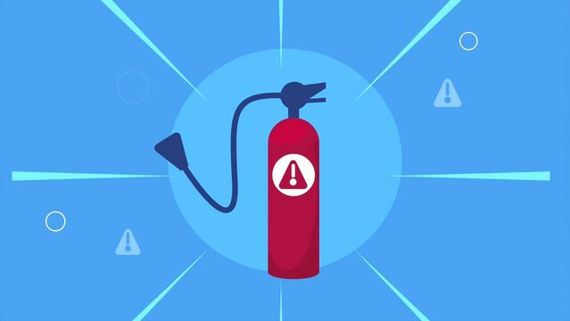 red fire extinguisher equipment animation