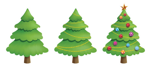 christmas tree isolated on white background.