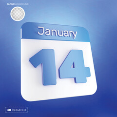 Calendar january 14 3d premium