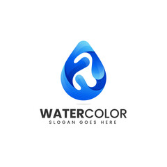 Vector Logo Illustration Water Gradient Colorful Style