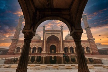 Jama masjid Delhi, a 15th century Mughal piece of art built by Emperor Shah JahaN