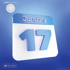 Calendar january 17 3d premium