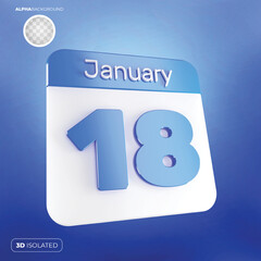Calendar january 18 3d premium