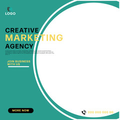 Digital Marketing Social Media Post Template, Digital marketing agency, Square Flyer Template, Editable web Banner Post Template.