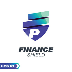 Finance Shield Alphabet P Logo