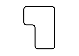 アフリカ（角丸）ホワイト