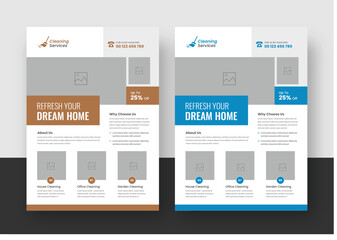 Professional Cleaning Services Flyer, Disinfection services flyer, home cleaning service, Editable Vector