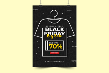 Black Friday sale poster or flyer design template