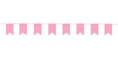Pastel Pink Flag Birthday Party Banner Illustration