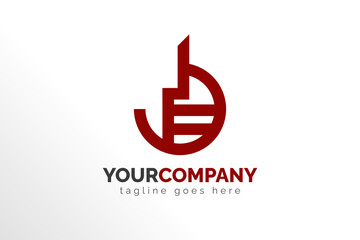 Simple Isolated Modern Trading Logo Template in red and black color, for your Business, Brand, Company, Corporation, and Many More