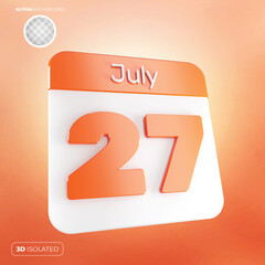 Calendar 27 january july 3d premium