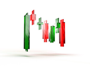 Candlestick chart, financial and stock markets, Minimal concept trading cryptocurrency, investment trading, exchange, isometric, financial, index, Bullish, forex.