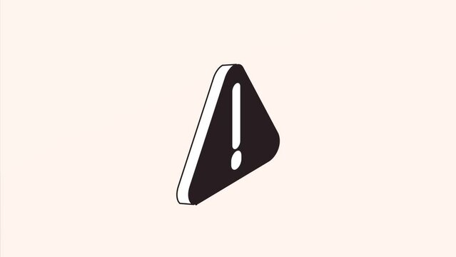 alert symbol in triangle animation