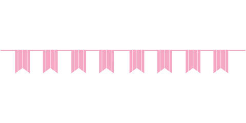Pastel Pink Birthday Flag Party Banner Illustration