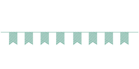 Pastel Green Birthday Flag Party Banner Illustration