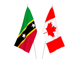 Federation of Saint Christopher and Nevis and Canada flags