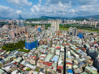 Obraz premium Aerial view of Taipei city downtown