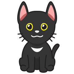 Cartoon character black cat for design.