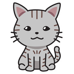 Cartoon character tabby cat for design.