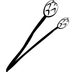 contour elements of flowers and plants