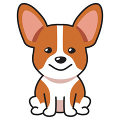 Cartoon character corgi dog for design.