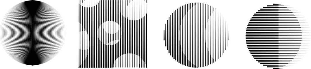 Art composition with lines .Modern art design .Design elements set .Transition speed lines .Bauhaus art style .Geometric shape. Wall art .