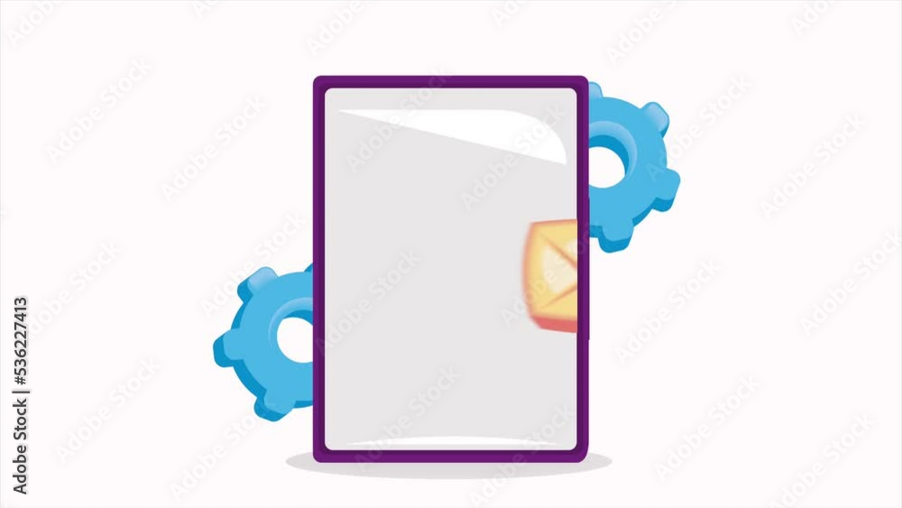 Poster smartphone device with envelope animation